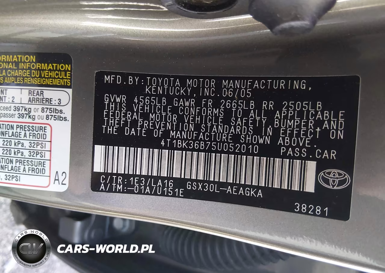 2005 Toyota Avalon Xls VIN:4T1BK36B75U052010 - 9