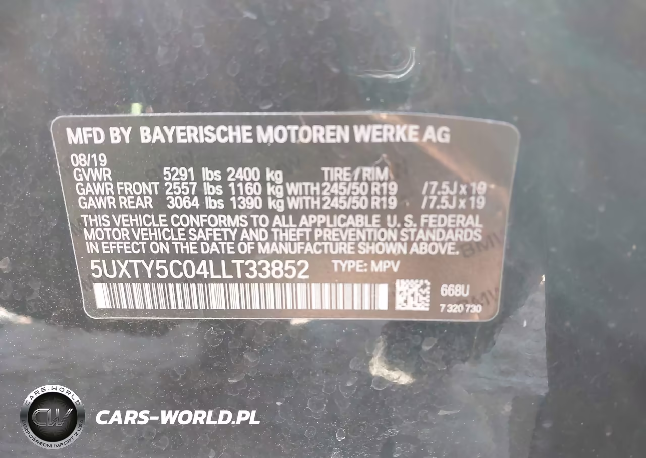 2020 BMW X3 xDrive30I VIN:5UXTY5C04LLT33852 - 9