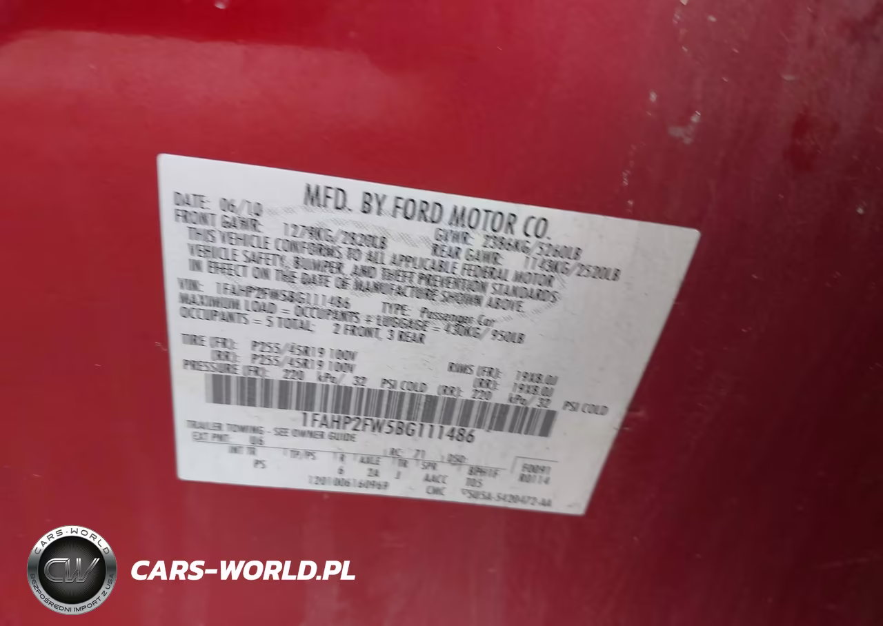 2011 Ford Taurus Limited VIN:1FAHP2FW5BG111486 - 9