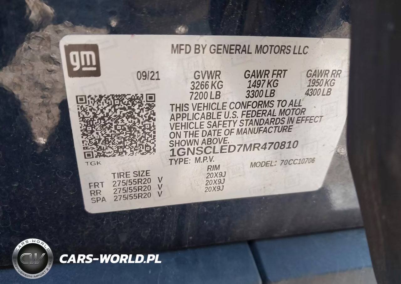 2021 Chevrolet Tahoe 2Wd Commercial Fleet VIN:1GNSCLED7MR470810 - 9