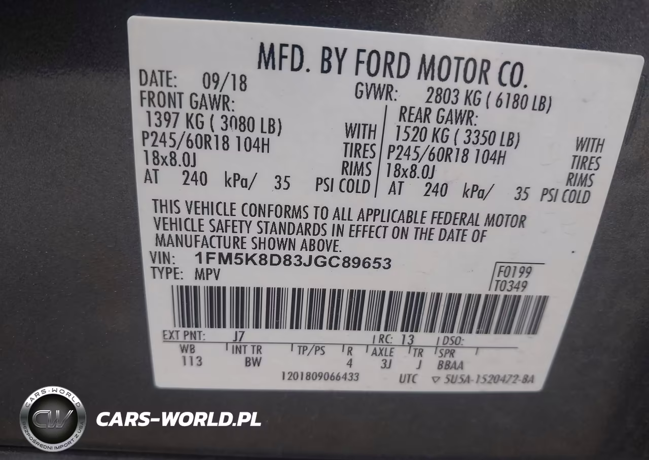 2018 Ford Explorer Xlt VIN:1FM5K8D83JGC89653 - 9