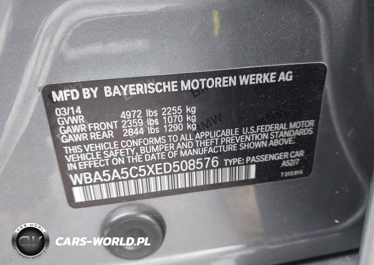 2014 BMW 528I VIN:WBA5A5C5XED508576 - 9
