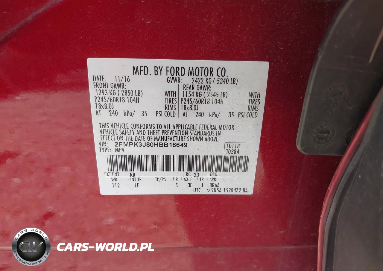 2017 Ford Edge Sel VIN:2FMPK3J80HBB18649 - 9