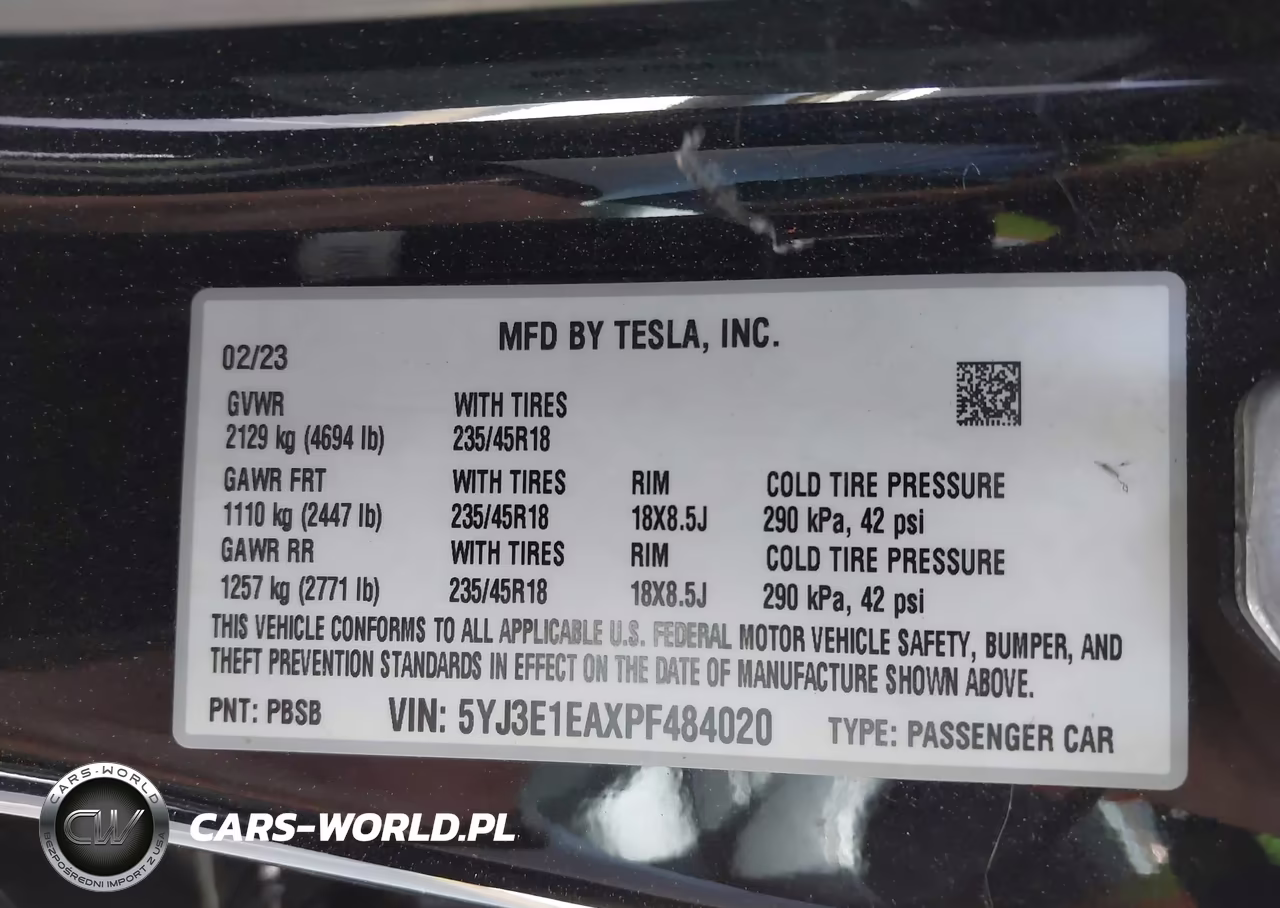 2023 Tesla Model 3 Rear-Wheel Drive VIN:5YJ3E1EAXPF484020 - 9