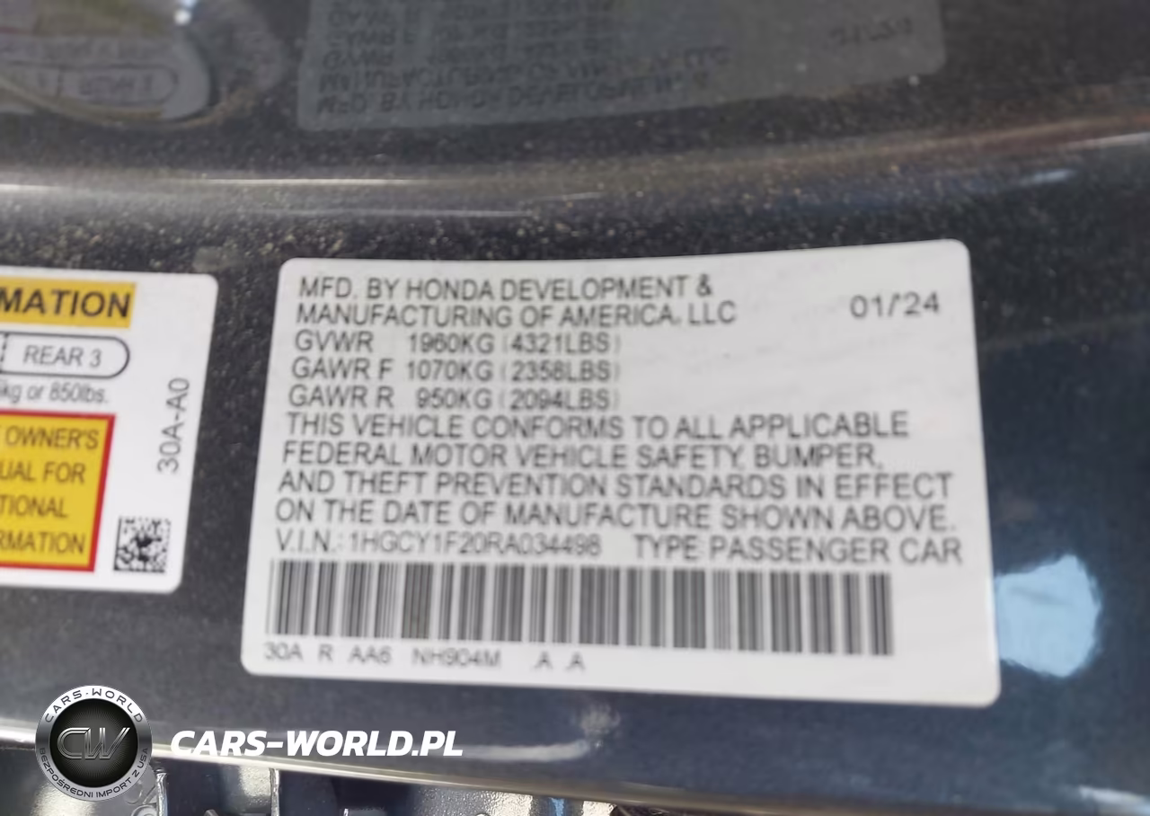 2024 Honda Accord Lx VIN:1HGCY1F20RA034498 - 9