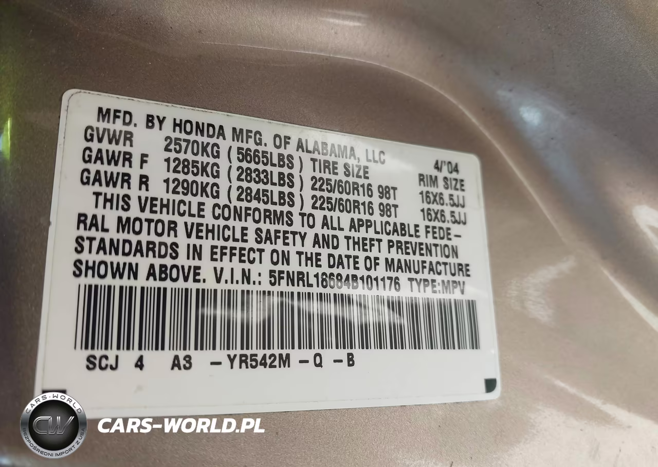 2004 Honda Odyssey Ex VIN:5FNRL18684B101176 - 9