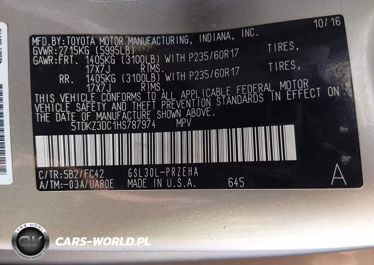 2017 Toyota Sienna Le Mobility VIN:5TDKZ3DC1HS787974 - 9