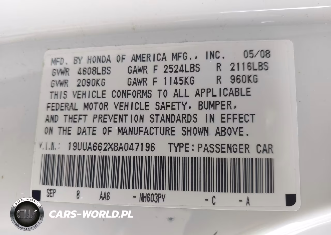 2008 Acura Tl 3.2 VIN:19UUA662X8A047196 - 9
