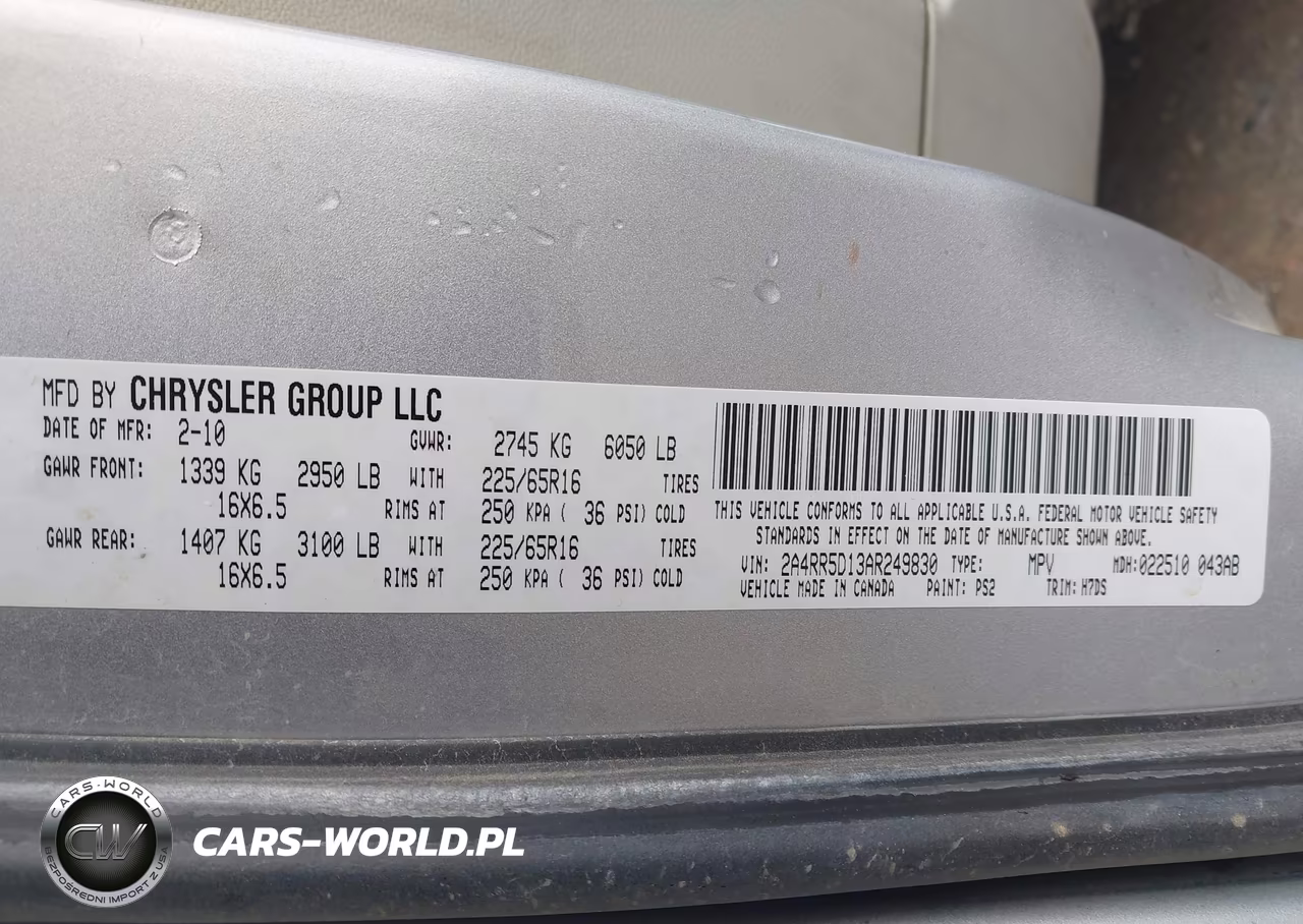2010 Chrysler Town & Country Touring VIN:2A4RR5D13AR249830 - 9