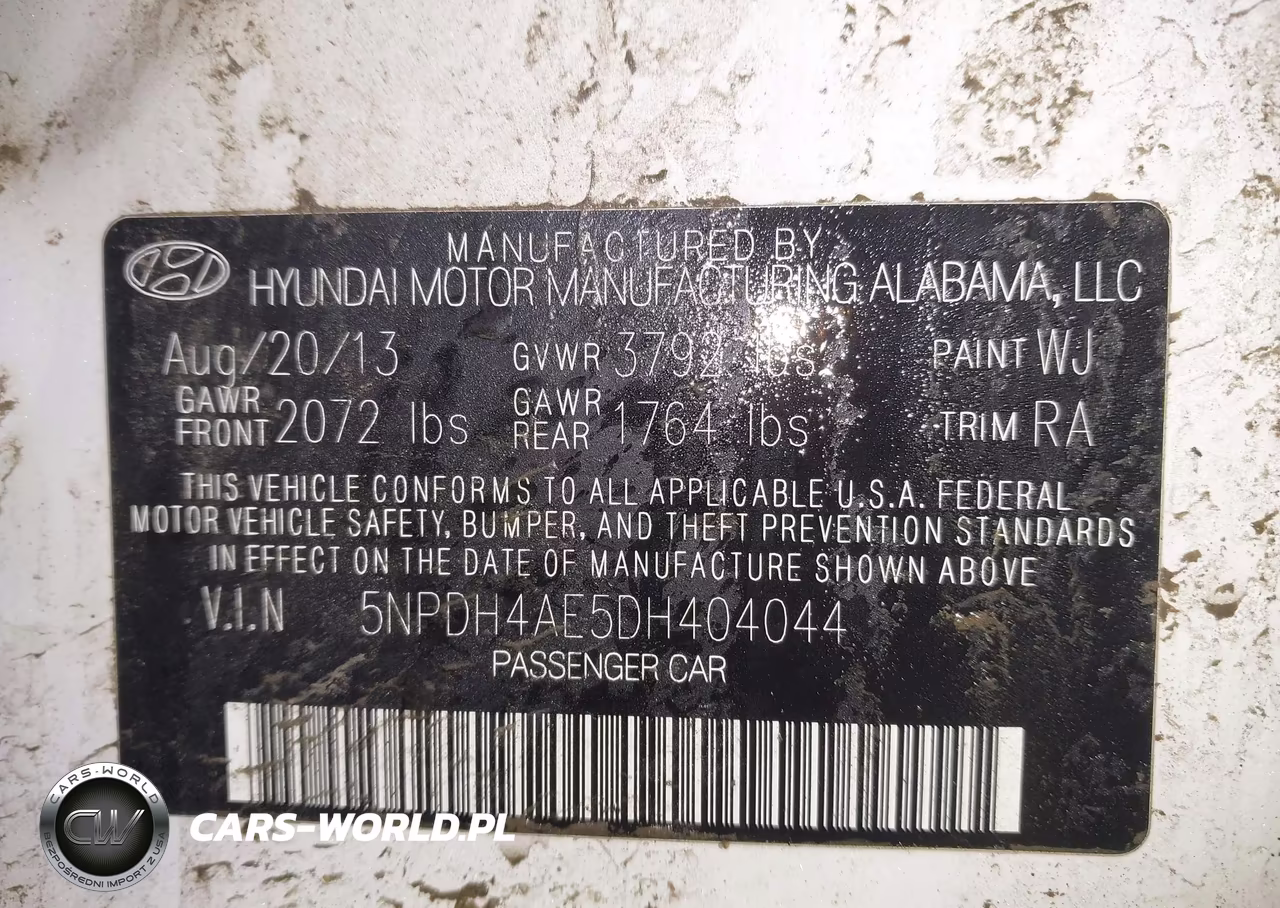 2013 Hyundai Elantra Gls VIN:5NPDH4AE5DH404044 - 9