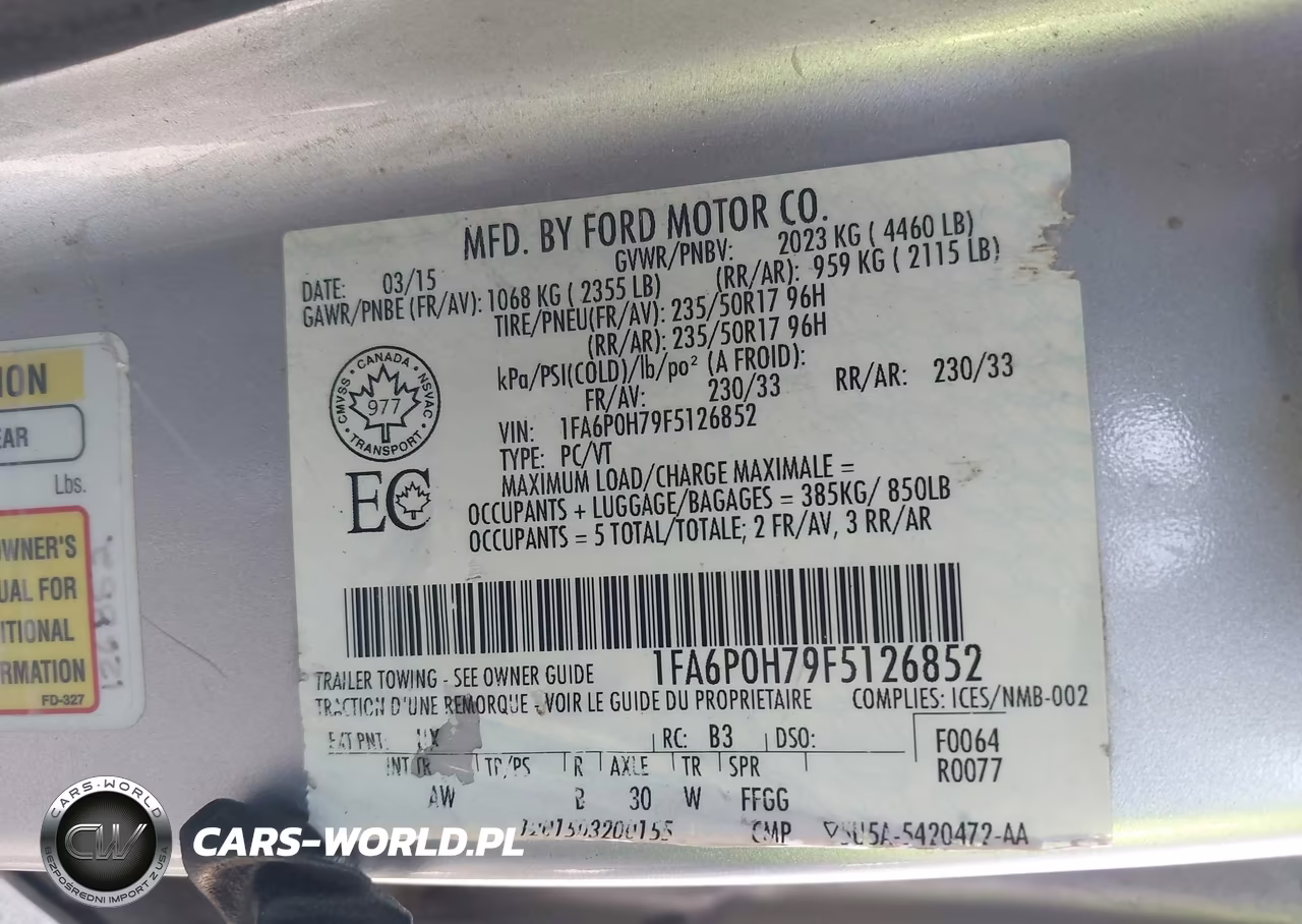 2015 Ford Fusion Se VIN:1FA6P0H79F5126852 - 9