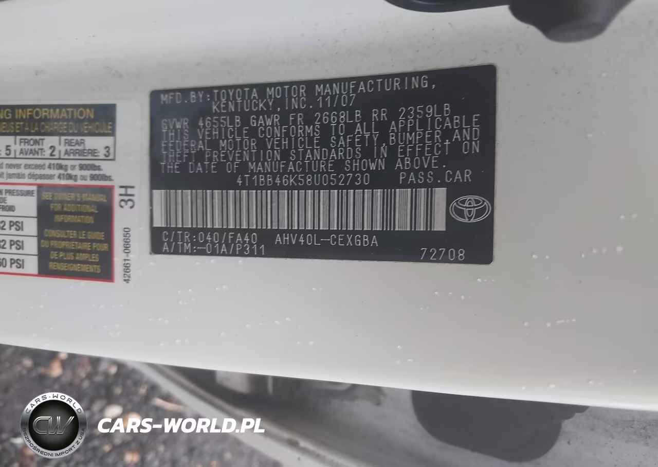2008 Toyota Camry Hybrid VIN:4T1BB46K58U052730 - 9