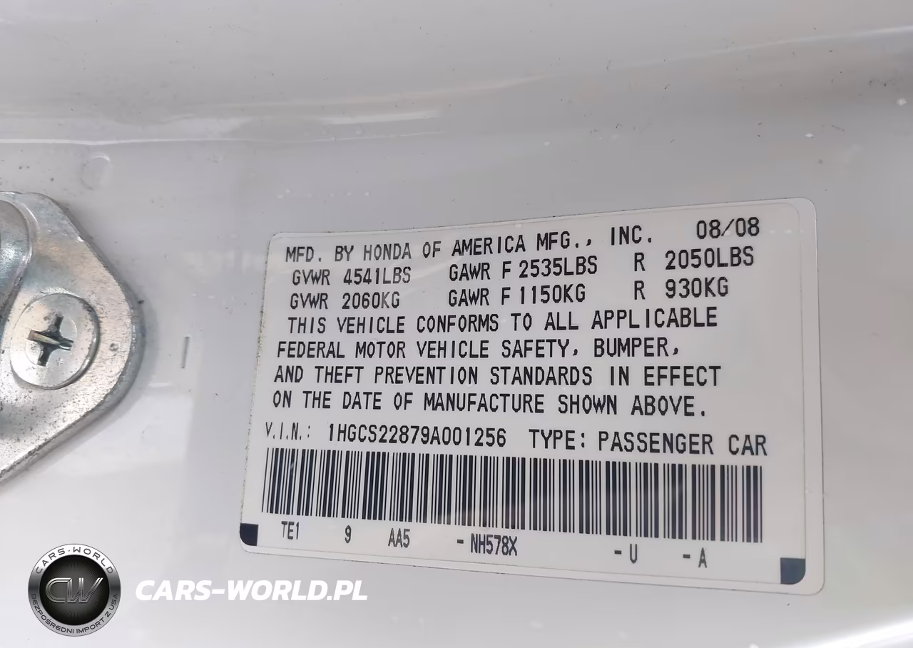 2009 Honda Accord 3.5 Ex-L VIN:1HGCS22879A001256 - 9