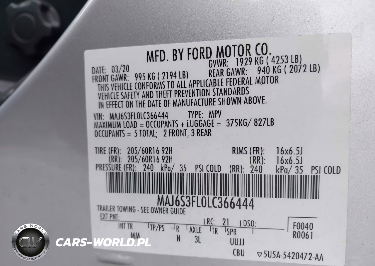 2020 Ford Ecosport S VIN:MAJ6S3FL0LC366444 - 9