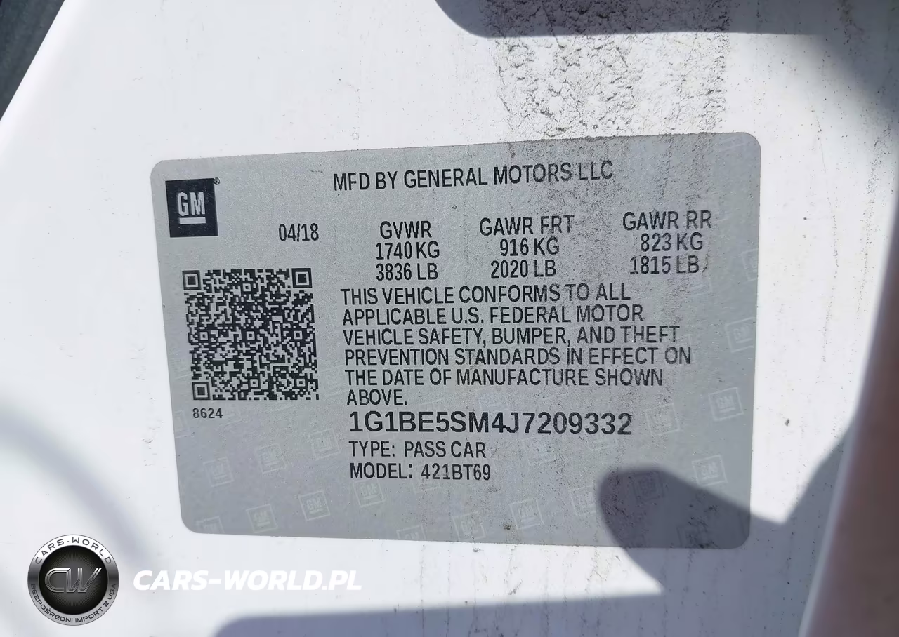 2018 Chevrolet Cruze Lt Auto VIN:1G1BE5SM4J7209332 - 9