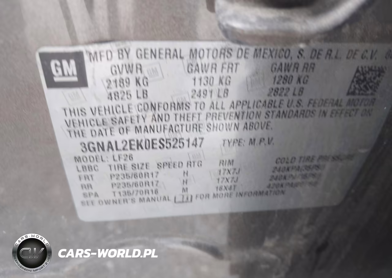 2014 Chevrolet Captiva Sport 2Ls VIN:3GNAL2EK0ES525147 - 9