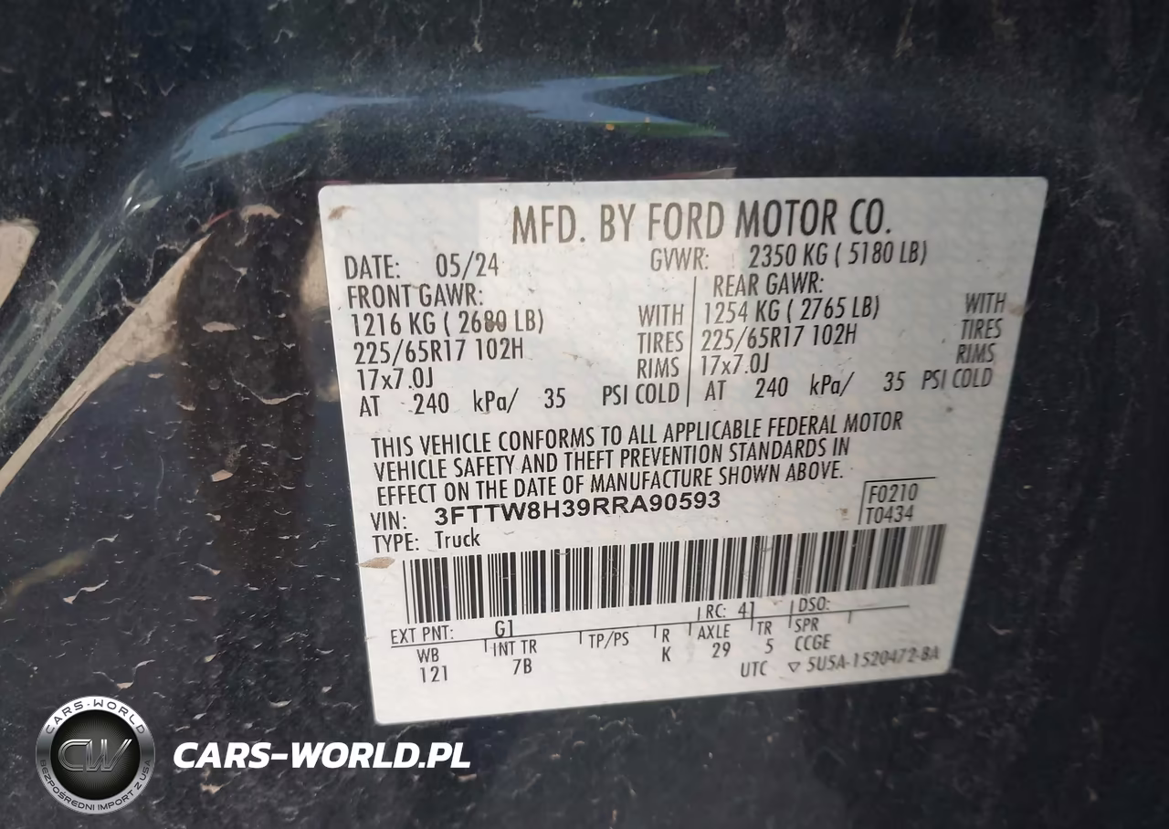 2024 Ford Maverick Xlt VIN:3FTTW8H39RRA90593 - 9