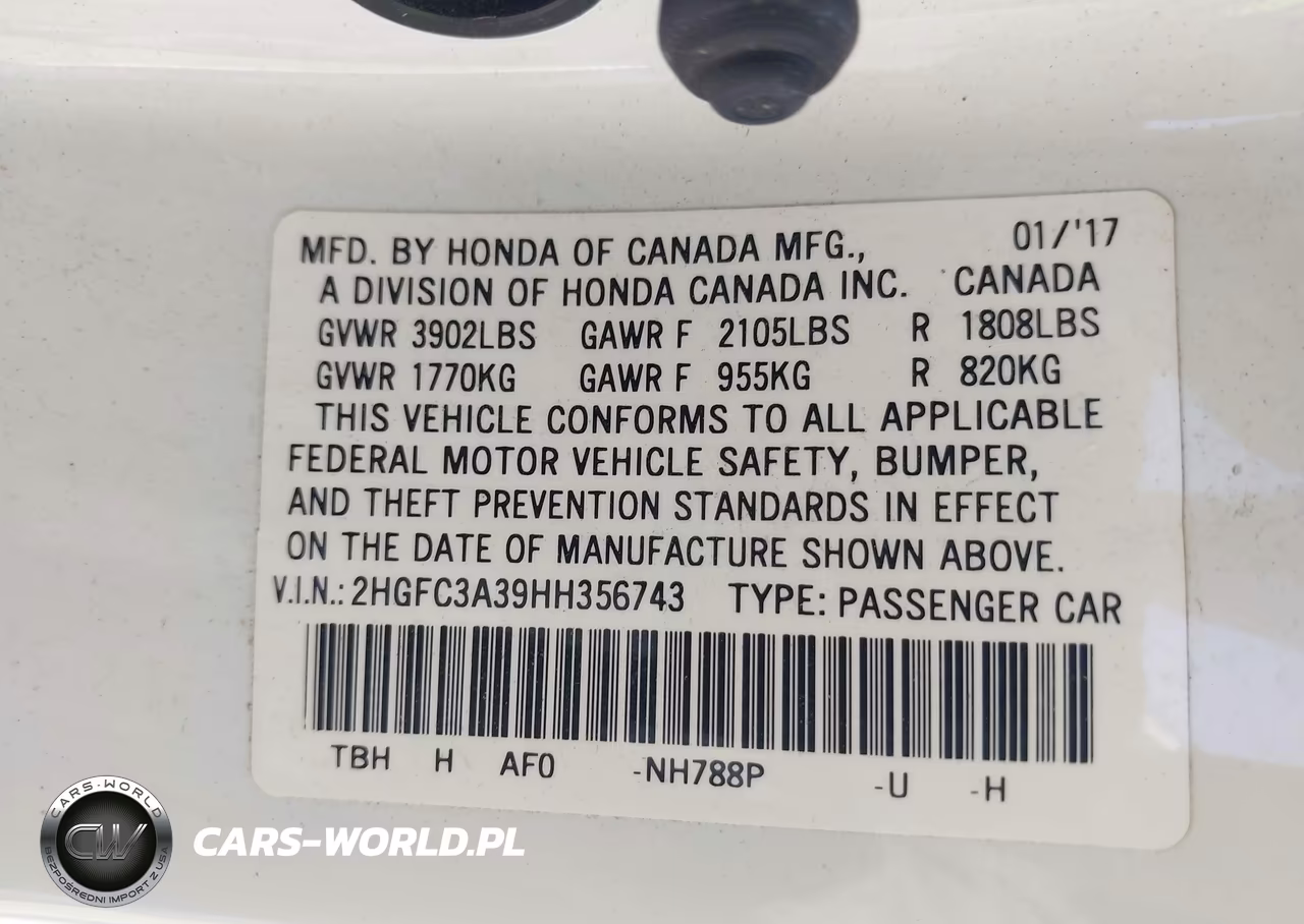2017 Honda Civic Ex-T VIN:2HGFC3A39HH356743 - 9