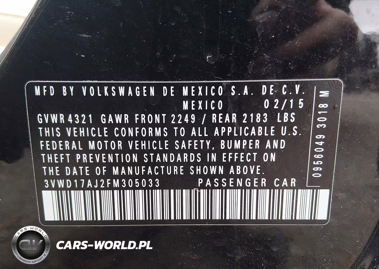 2015 Volkswagen Jetta 1.8T Se VIN:3VWD17AJ2FM305033 - 9