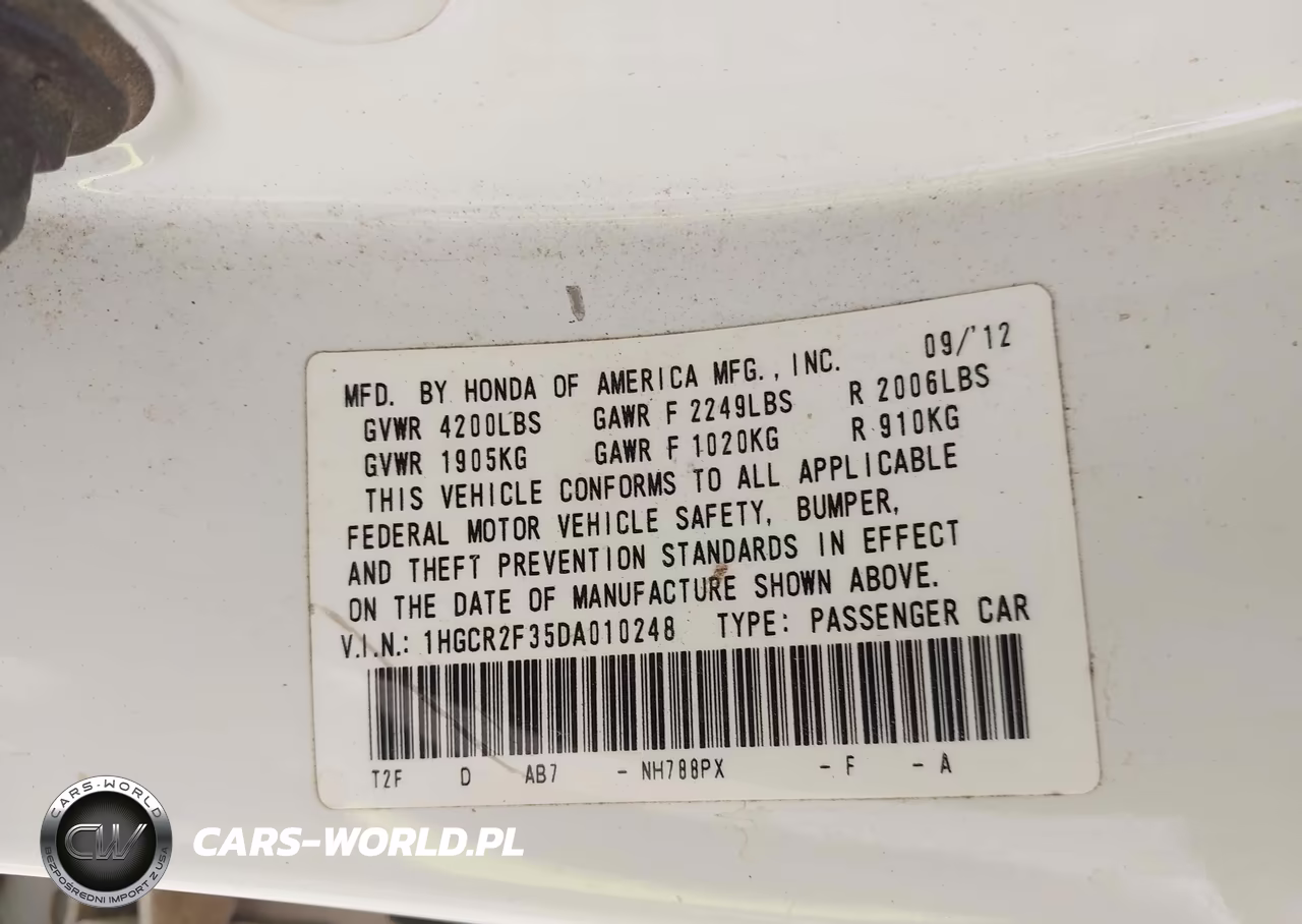 2013 Honda Accord Lx VIN:1HGCR2F35DA010248 - 9