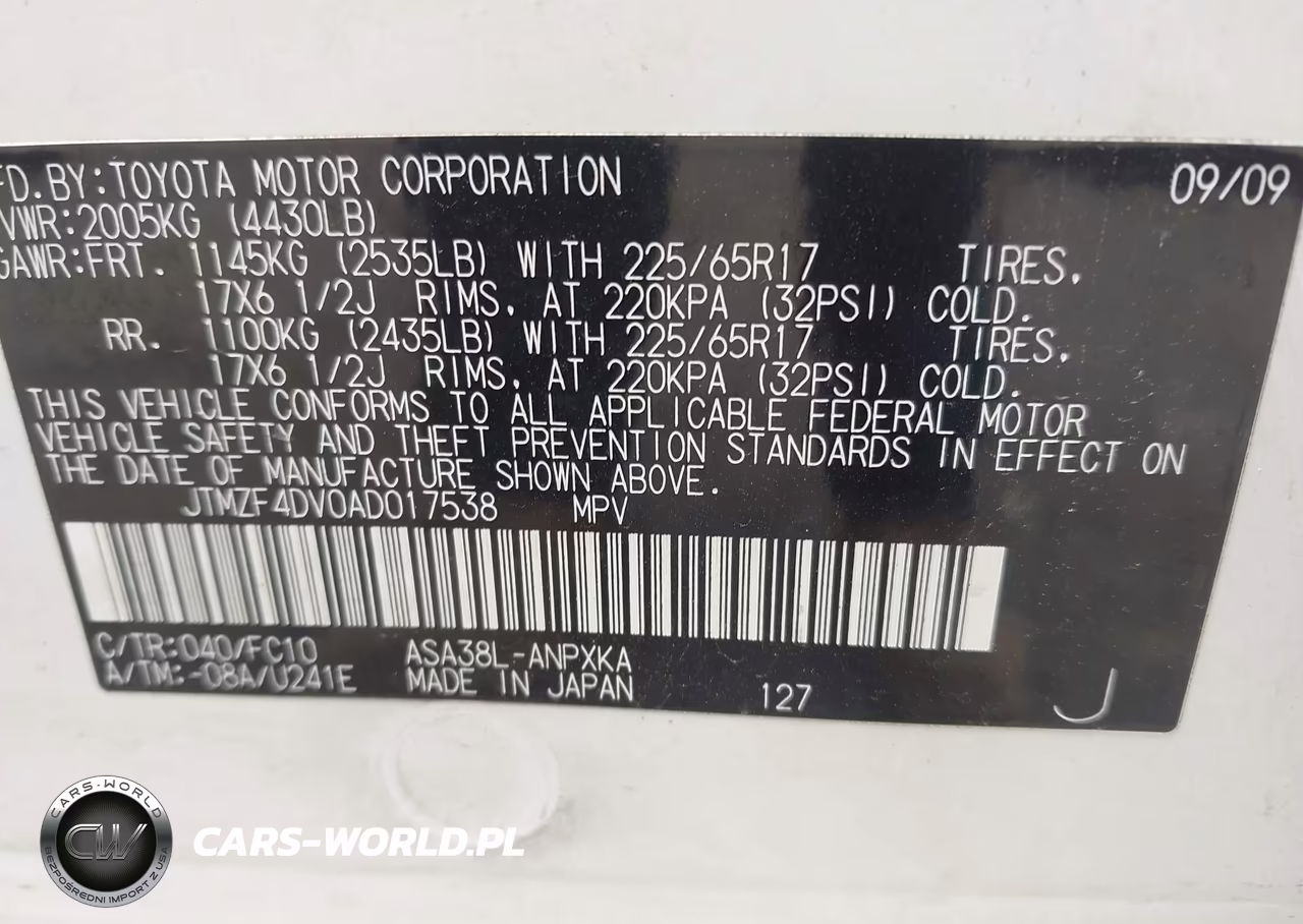 2010 Toyota Rav4 VIN:JTMZF4DV0AD017538 - 9