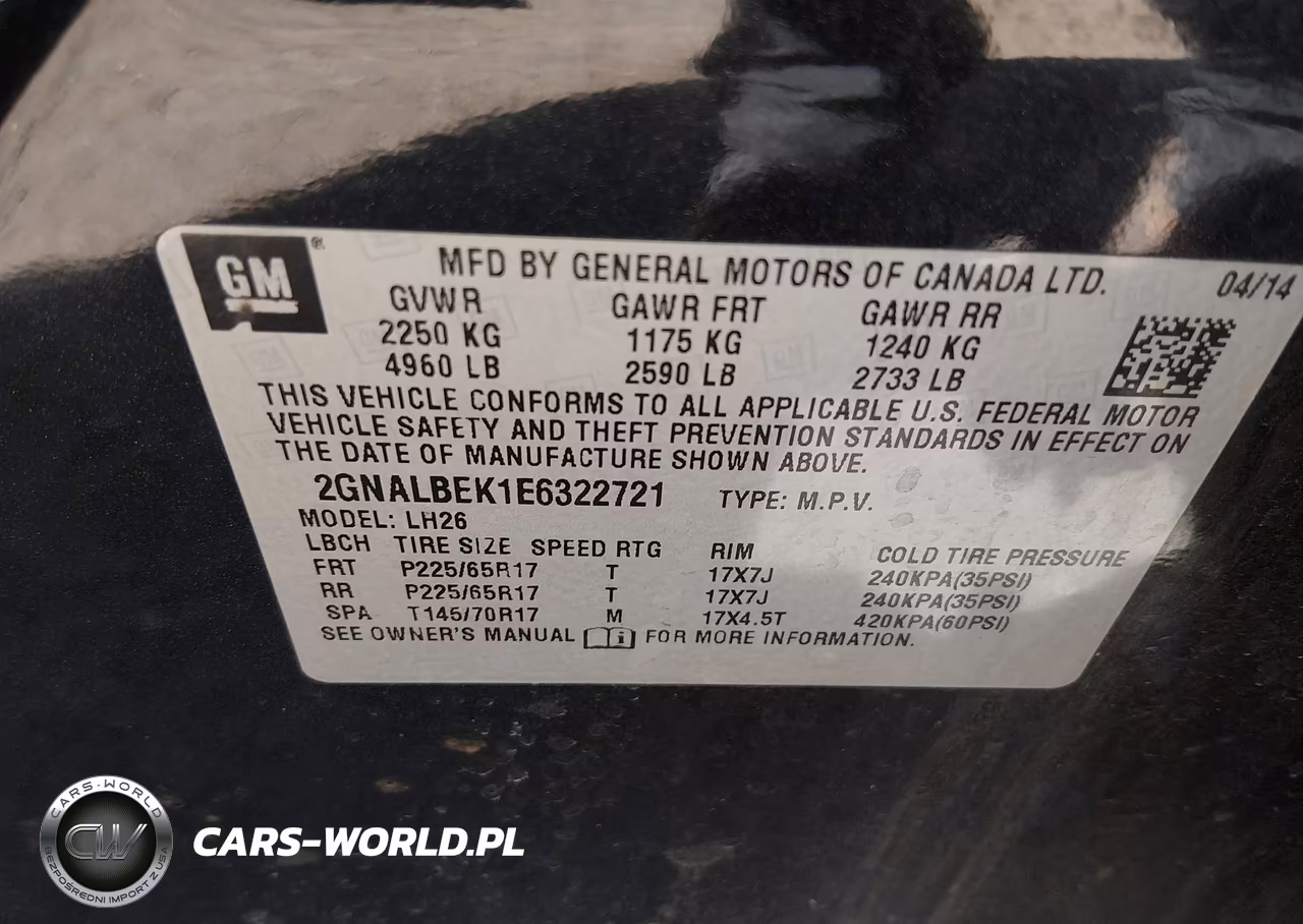 2014 Chevrolet Equinox 1Lt VIN:2GNALBEK1E6322721 - 9