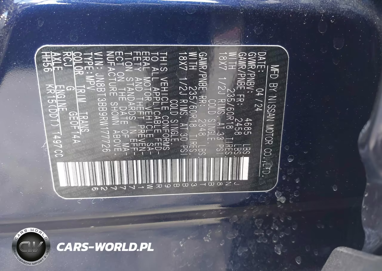 2024 Nissan Rogue Sv Intelligent Awd VIN:JN8BT3BB9RW177726 - 9