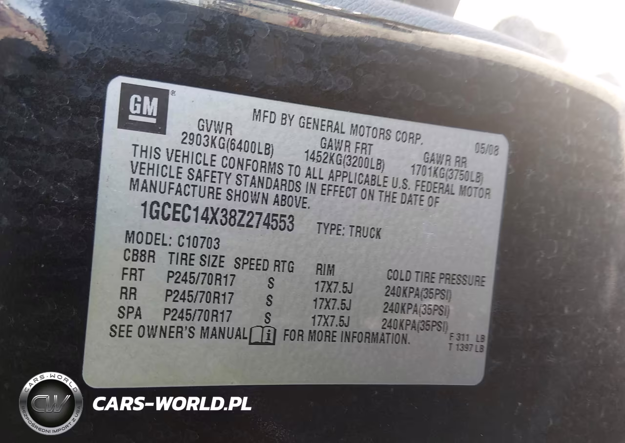 2008 Chevrolet Silverado 1500 Work Truck VIN:1GCEC14X38Z274553 - 9