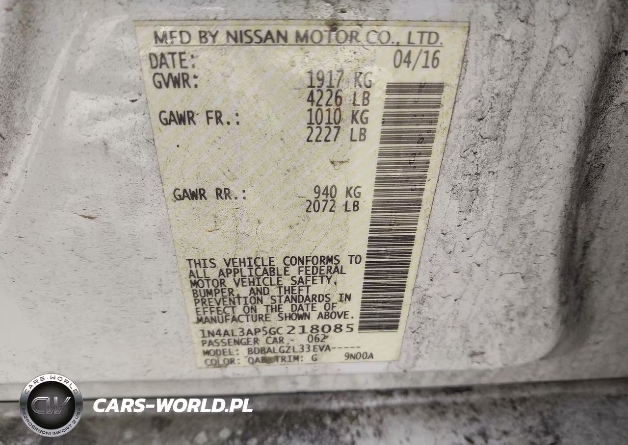 2016 Nissan Altima 2.5-2.5 S-2.5 Sl-2.5 Sr-2.5 Sv VIN:1N4AL3AP5GC218085 - 9