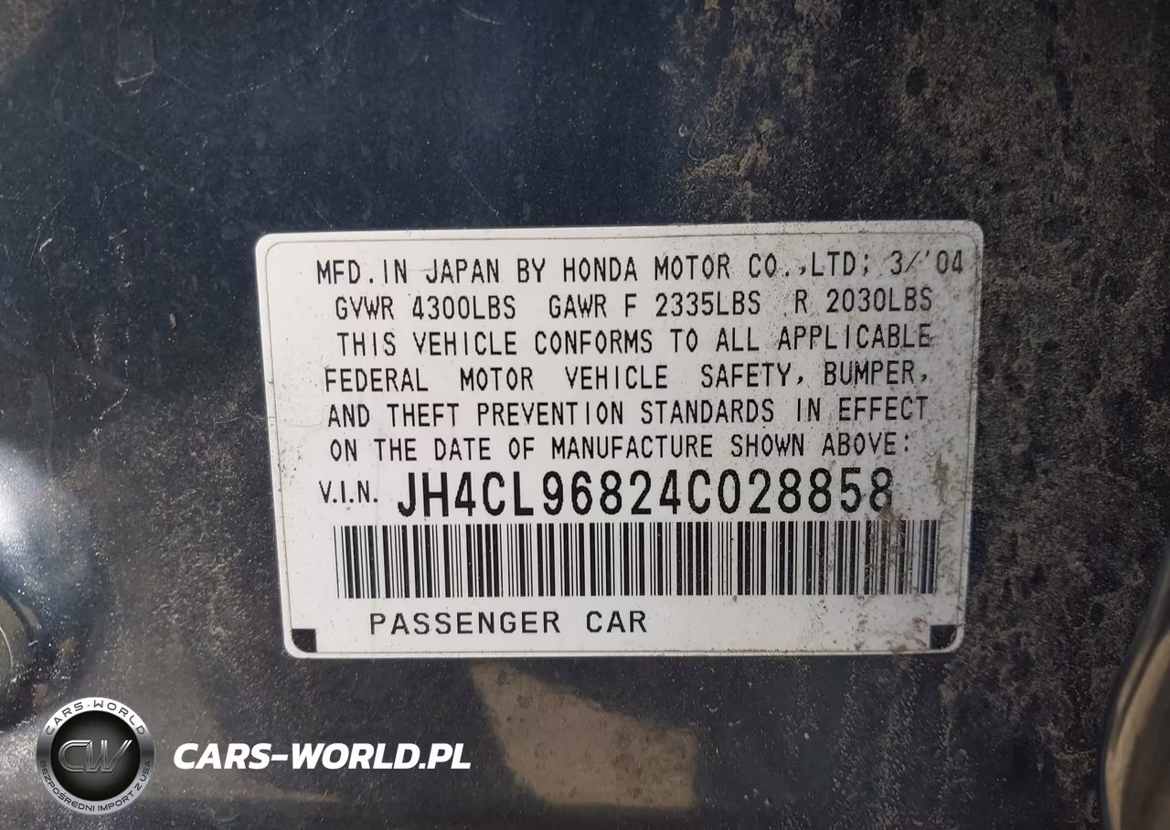 2004 Acura Tsx VIN:JH4CL96824C028858 - 9