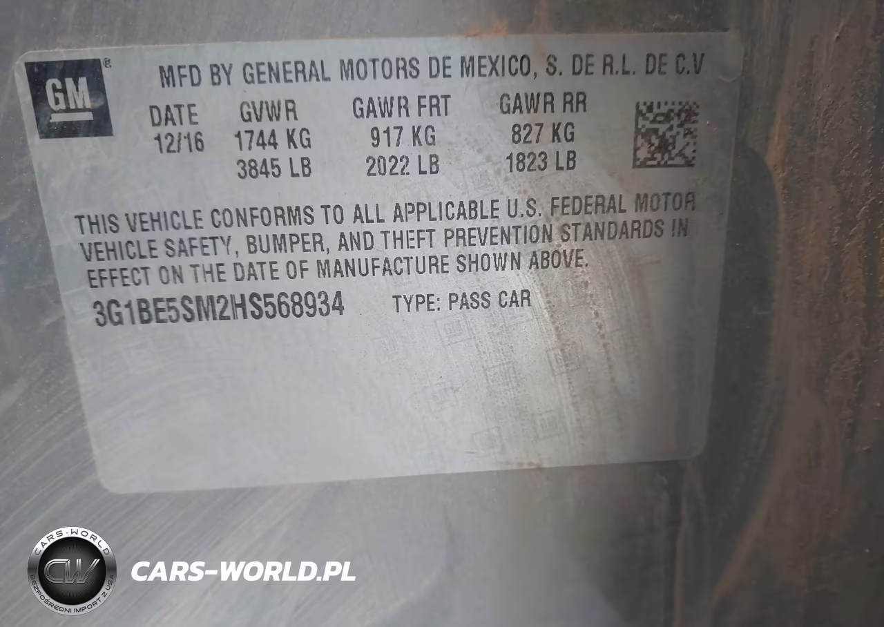 2017 Chevrolet Cruze Lt Auto VIN:3G1BE5SM2HS568934 - 9