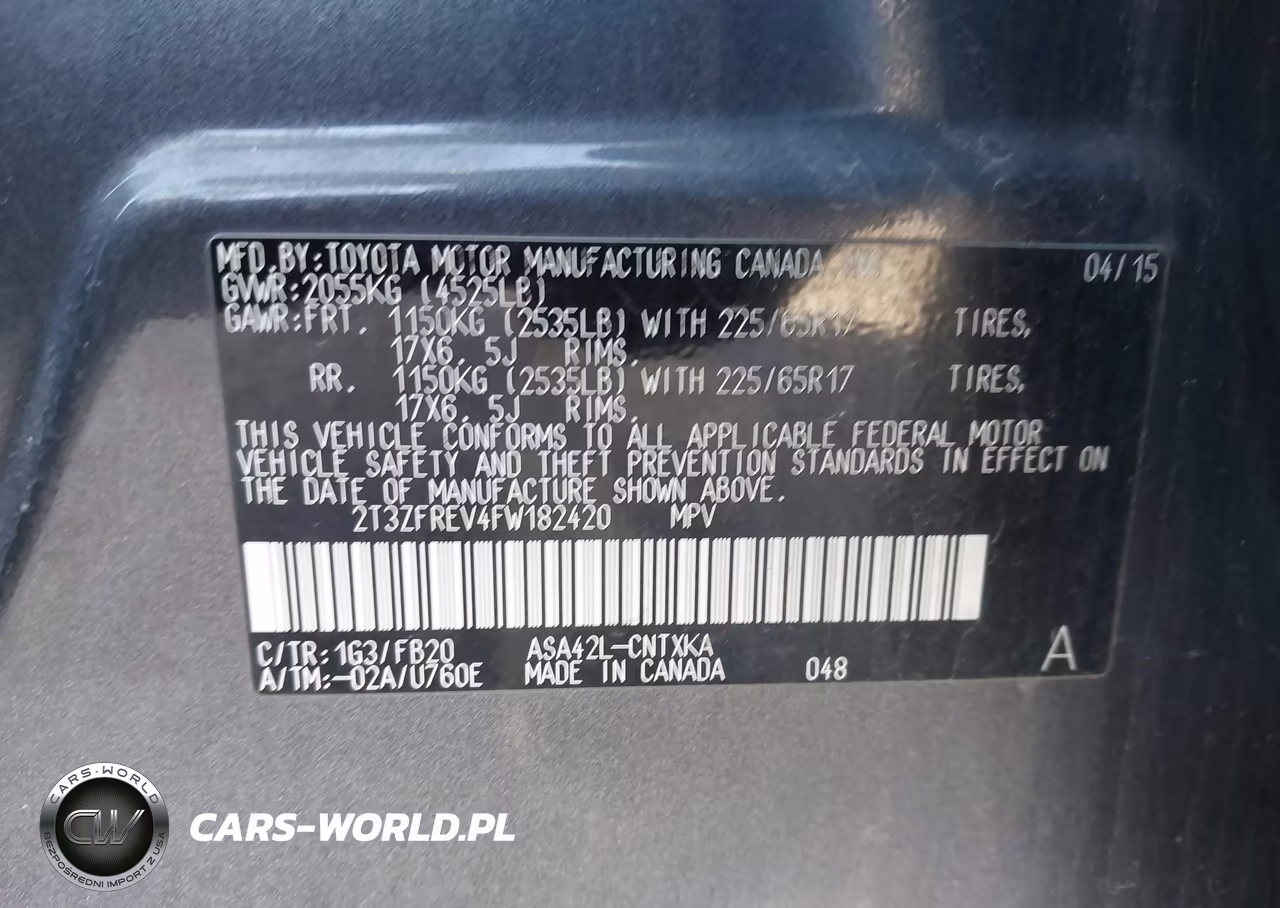 2015 Toyota Rav4 Le VIN:2T3ZFREV4FW182420 - 9