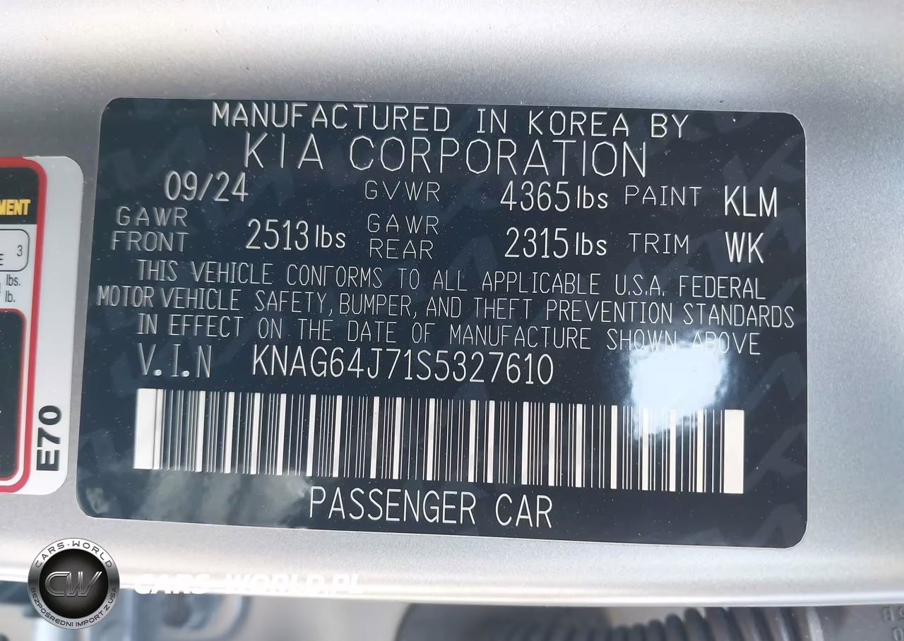 2025 Kia K5 Gt-Line VIN:KNAG64J71S5327610 - 9