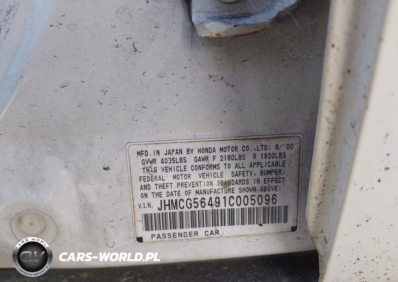 2001 Honda Accord 2.3 Lx VIN:JHMCG56491C005096 - 9