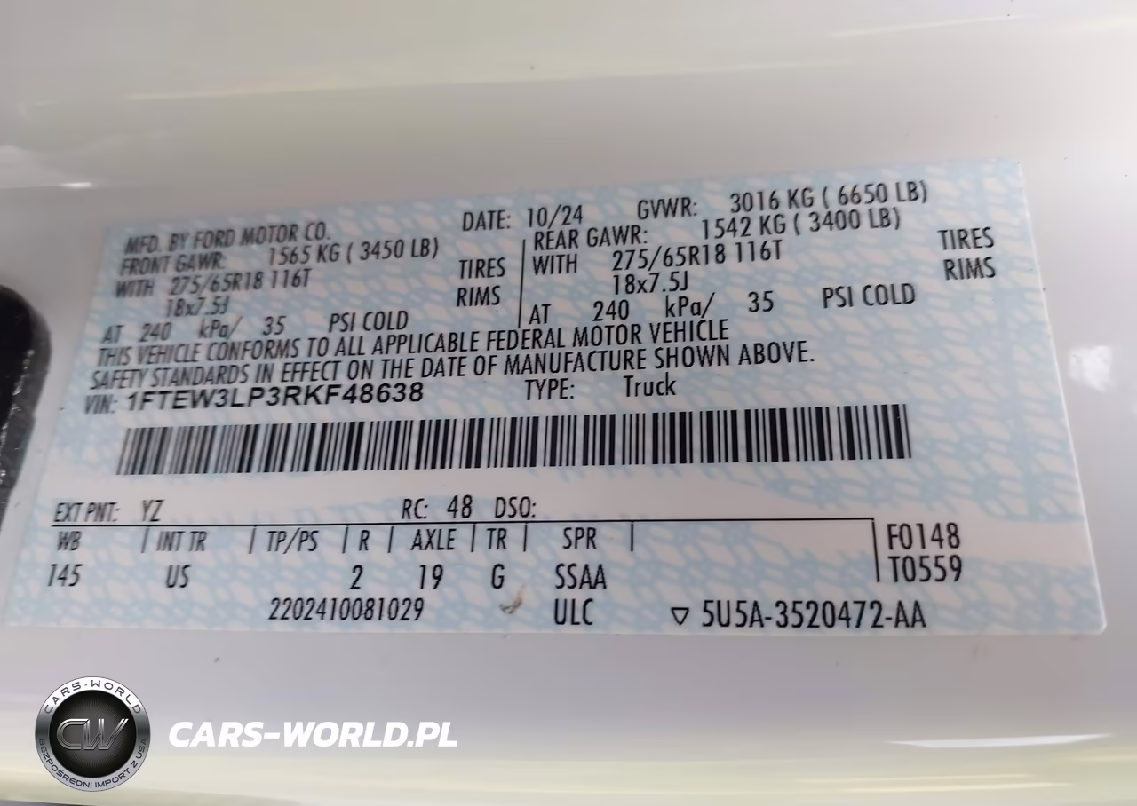 2024 Ford F-150 Xlt VIN:1FTEW3LP3RKF48638 - 9
