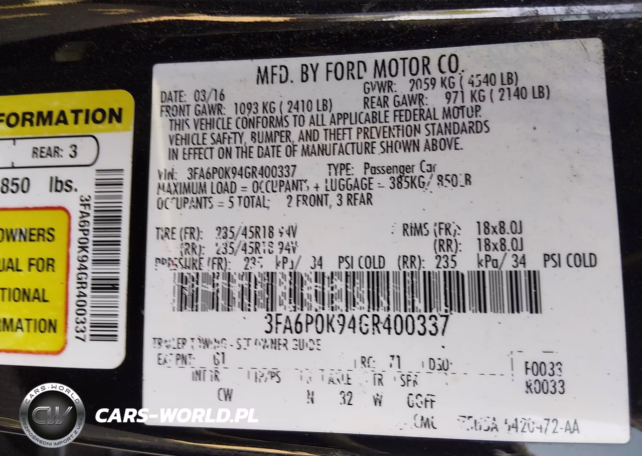 2016 Ford Fusion Titanium VIN:3FA6P0K94GR400337 - 9