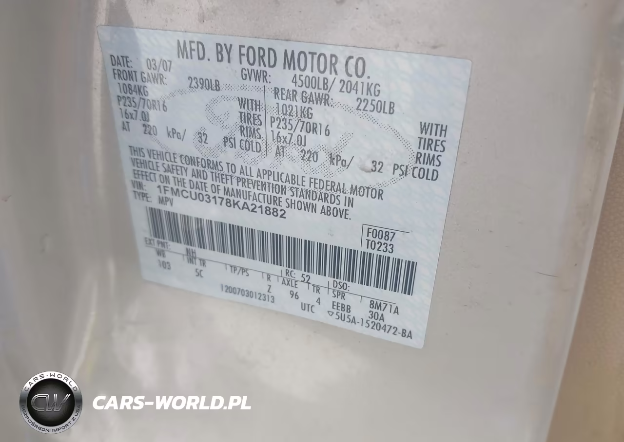 2008 Ford Escape Xlt VIN:1FMCU03178KA21882 - 9