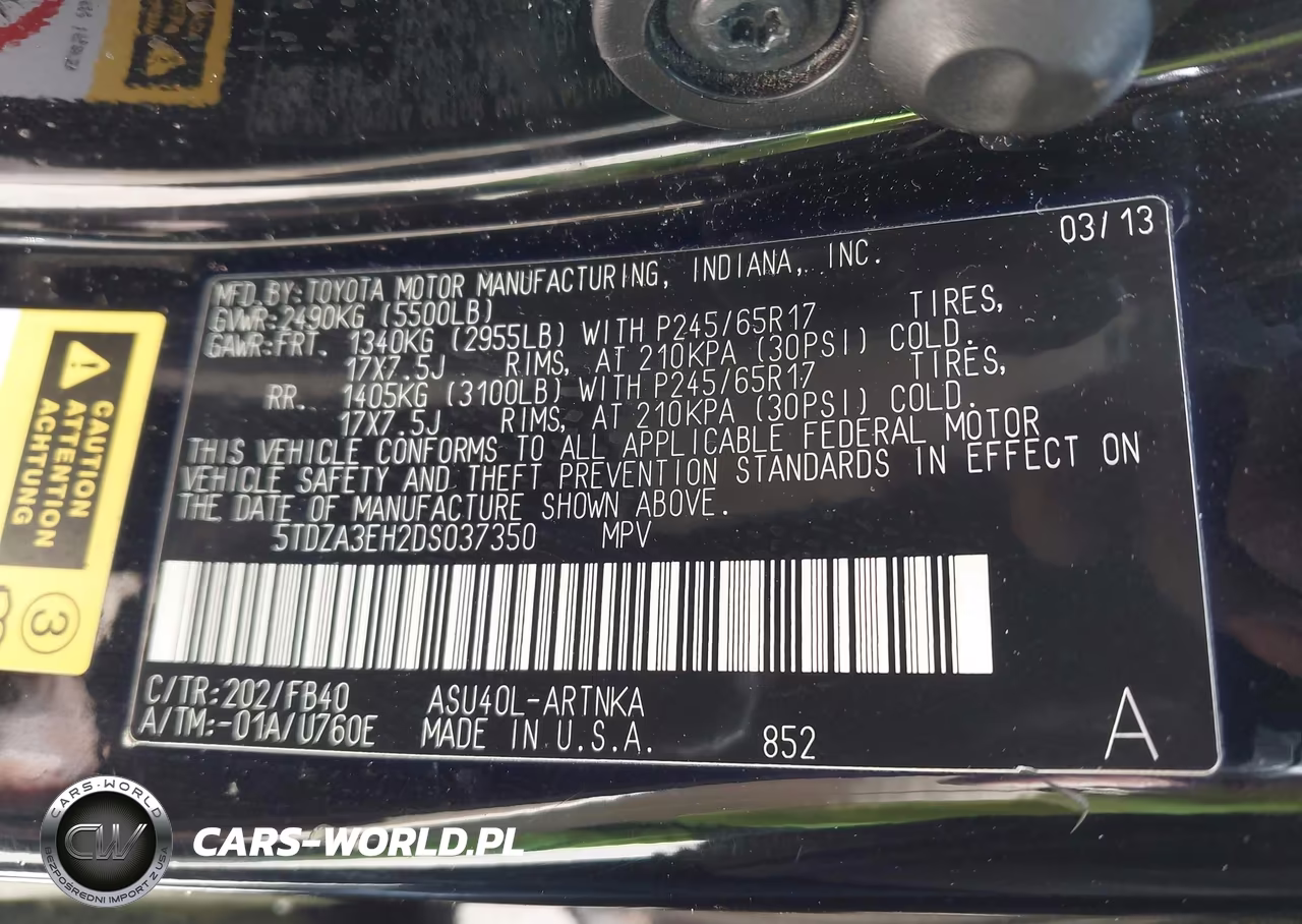 2013 Toyota Highlander VIN:5TDZA3EH2DS037350 - 9