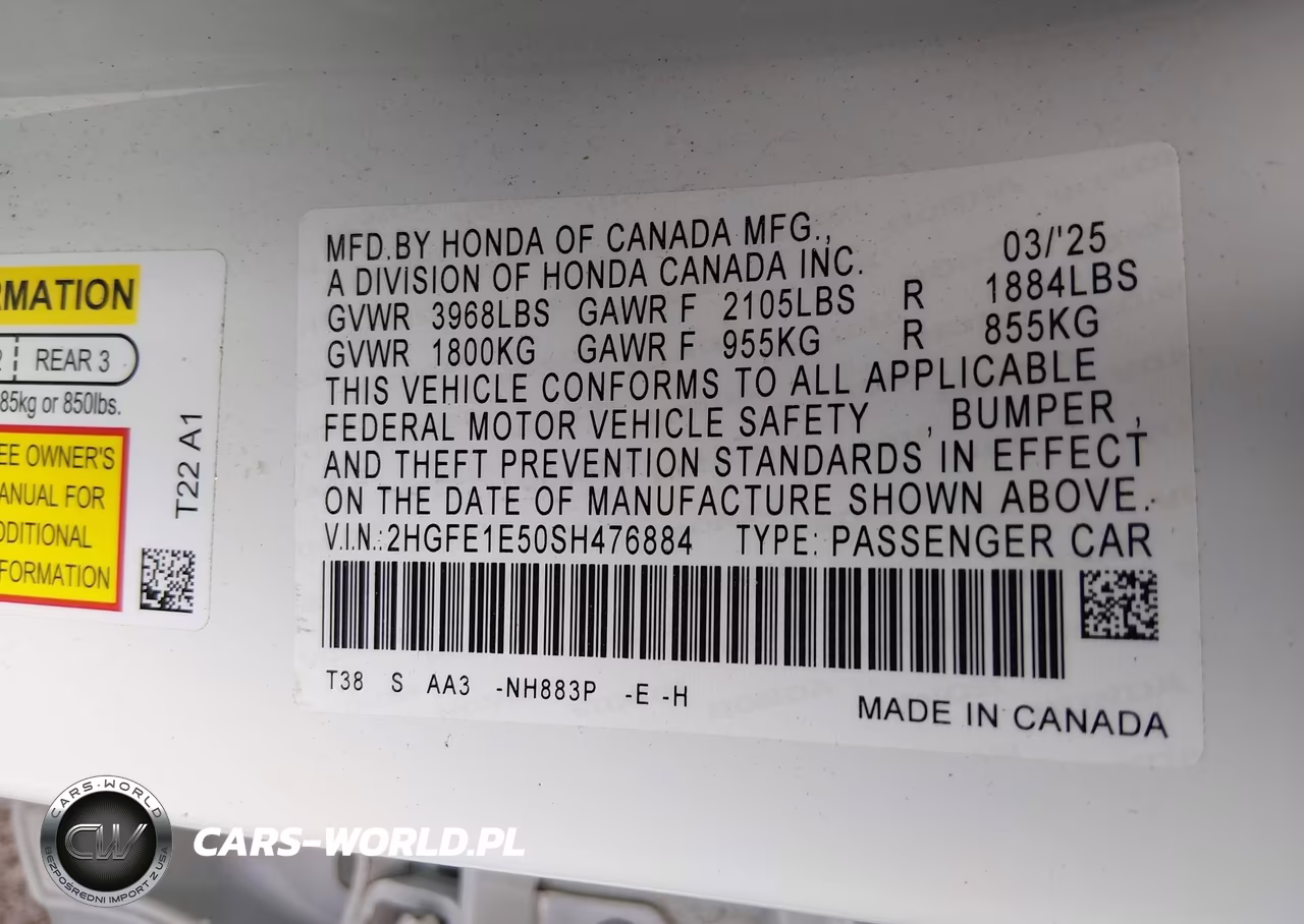 2025 Honda Civic Si Base W-High Performance Summer Tires- VIN:2HGFE1E50SH476884 - 9