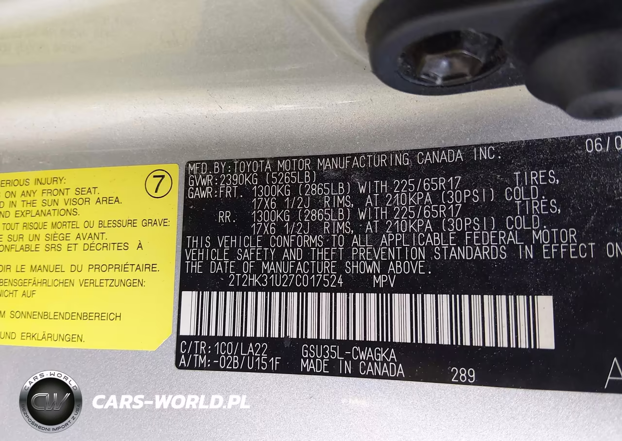 2007 Lexus Rx 350 VIN:2T2HK31U27C017524 - 9