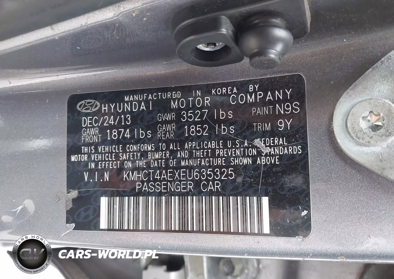 2014 Hyundai Accent Gls VIN:KMHCT4AEXEU635325 - 9