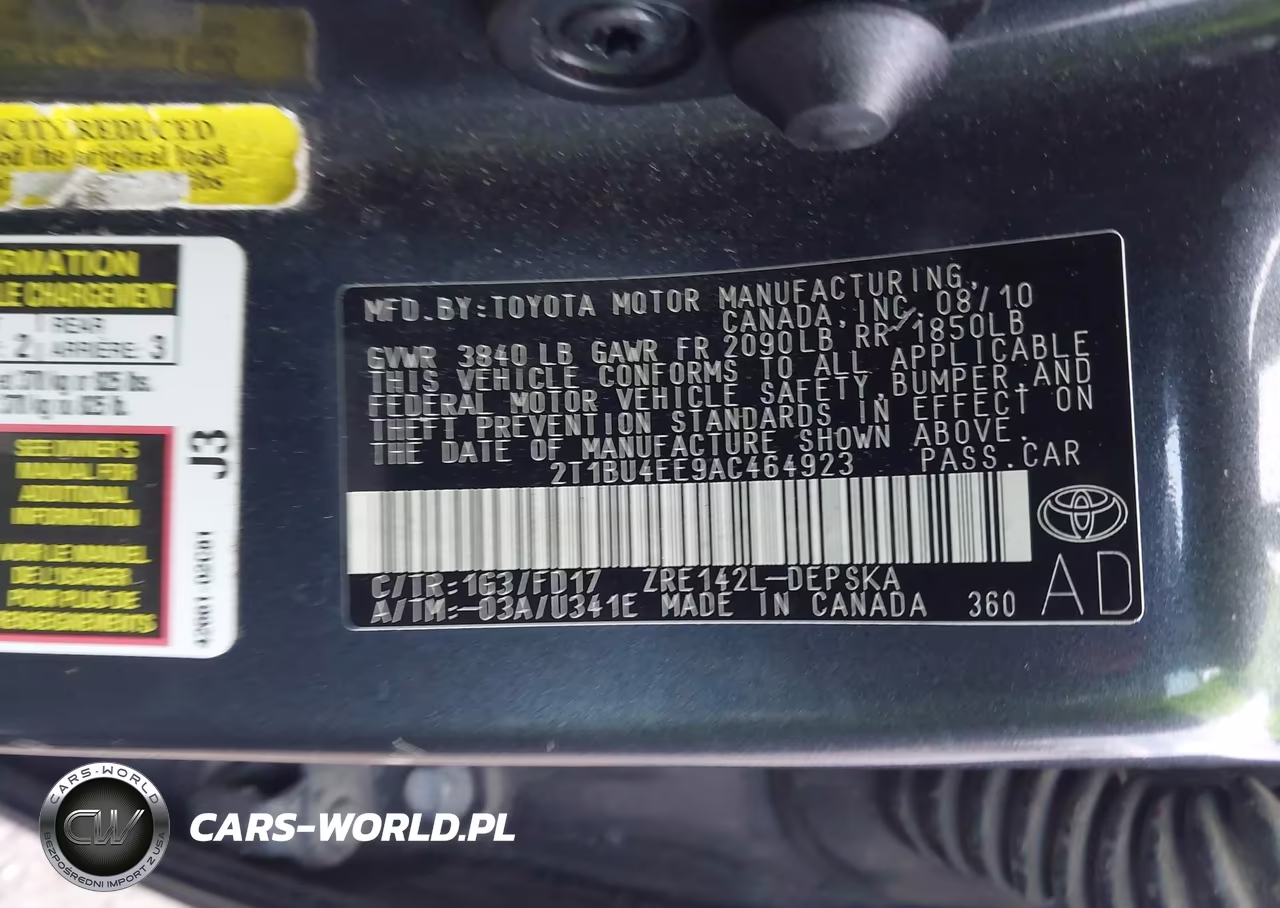2010 Toyota Corolla S VIN:2T1BU4EE9AC464923 - 9