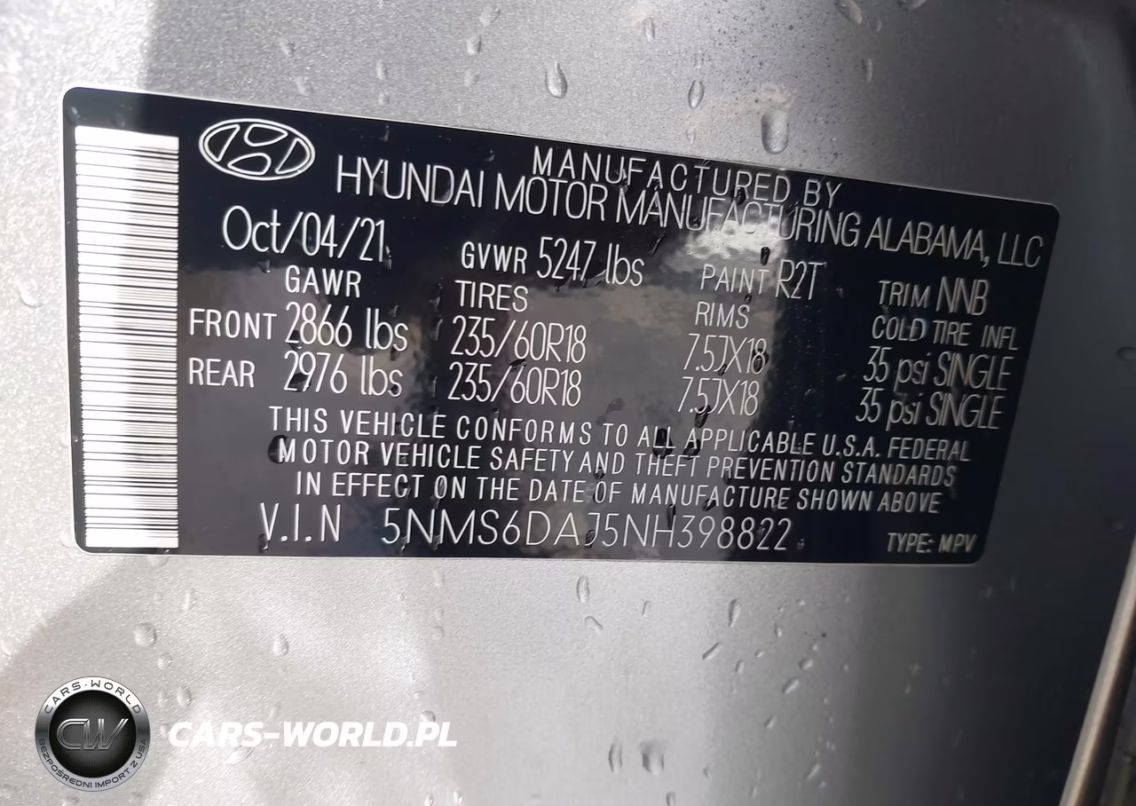 2022 Hyundai Santa Fe Xrt VIN:5NMS6DAJ5NH398822 - 9