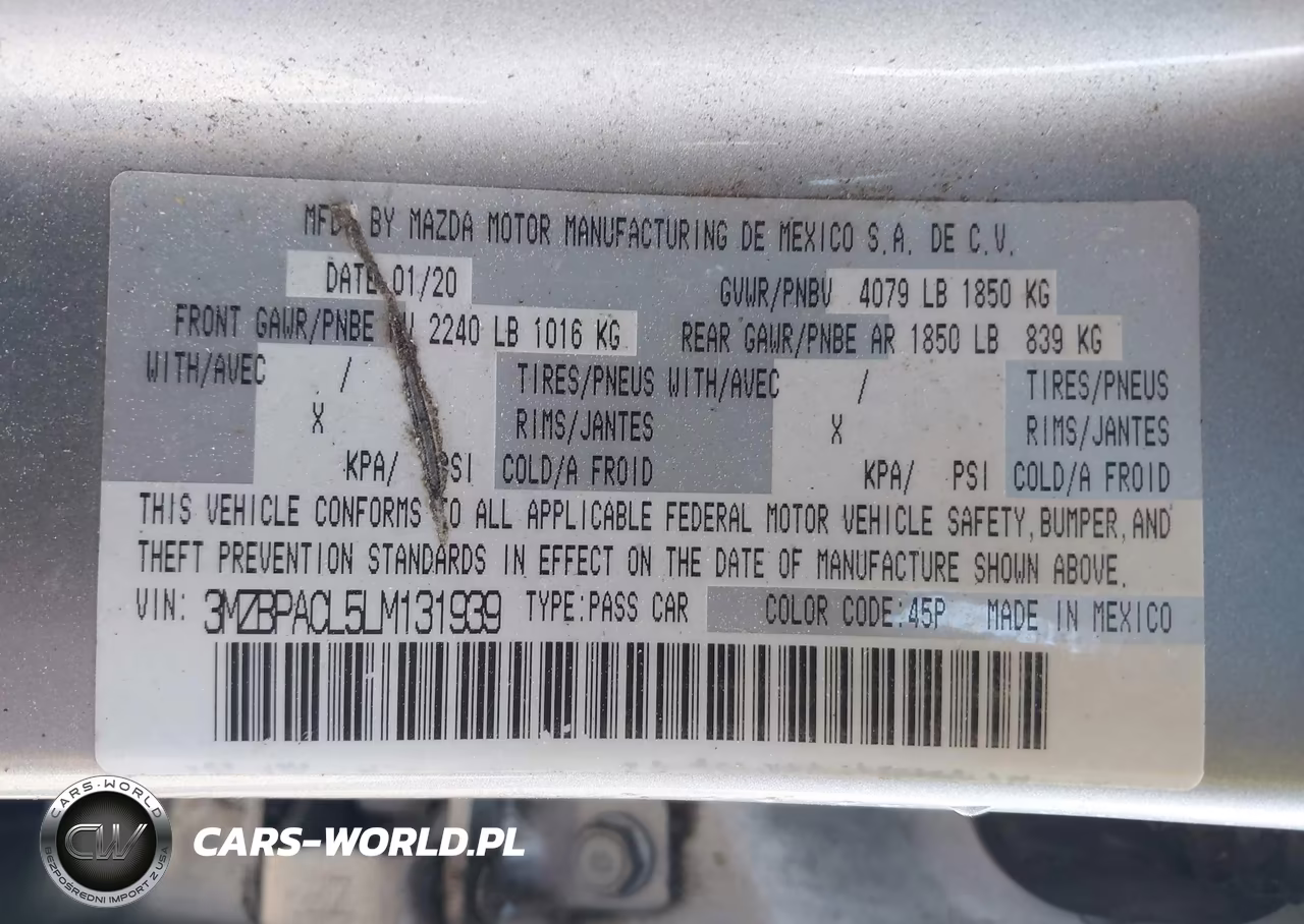 2020 Mazda Mazda3 Select Package VIN:3MZBPACL5LM131939 - 9