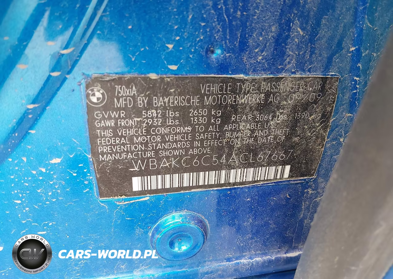 2010 BMW 750I xDrive VIN:WBAKC6C54ACL67667 - 9