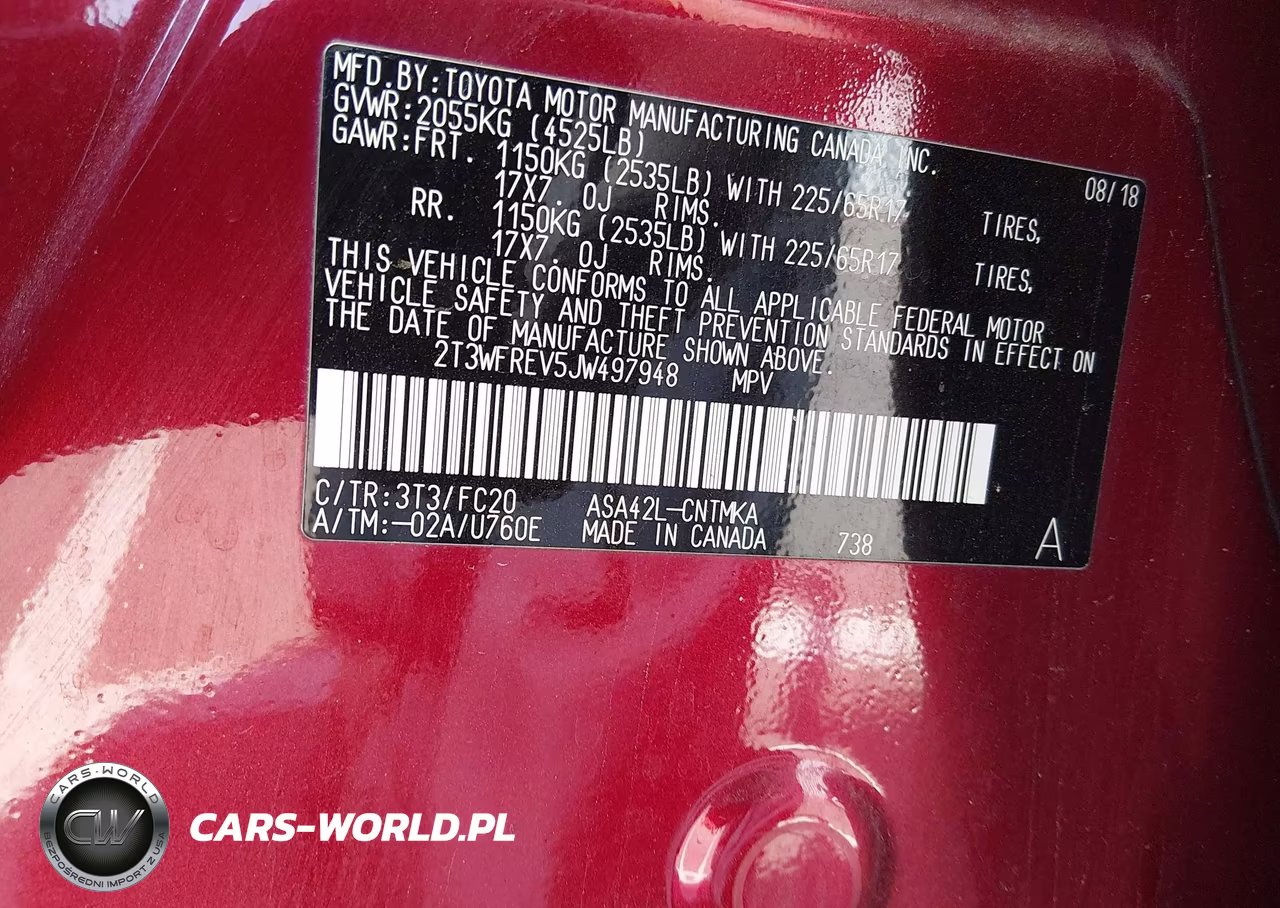 2018 Toyota Rav4 Xle VIN:2T3WFREV5JW497948 - 9