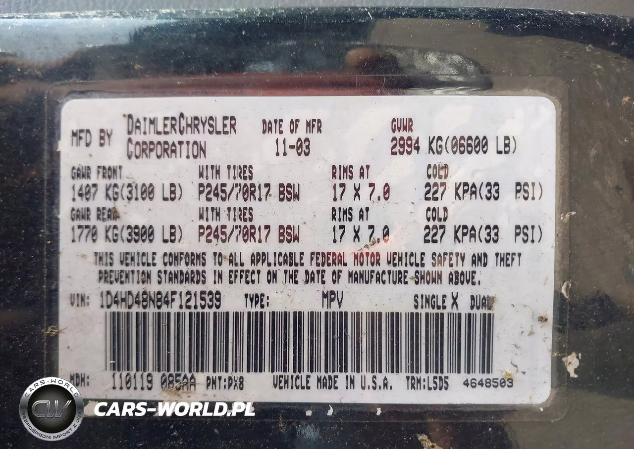2004 Dodge Durango Slt VIN:1D4HD48N84F121539 - 9
