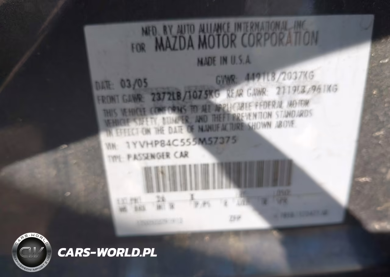 2005 Mazda Mazda6 I Sport VIN:1YVHP84C555M57375 - 9