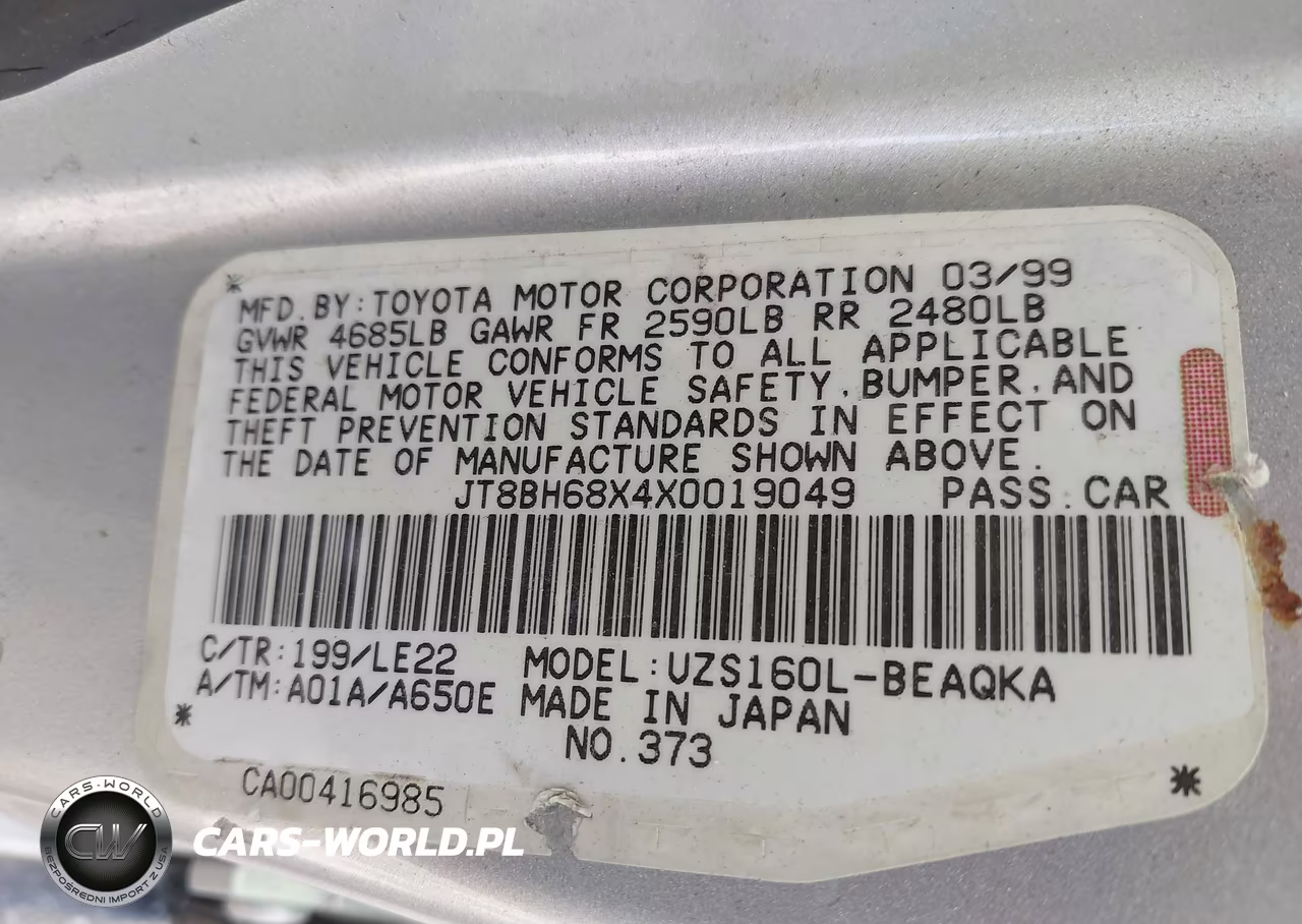 1999 Lexus Gs 400 VIN:JT8BH68X4X0019049 - 9