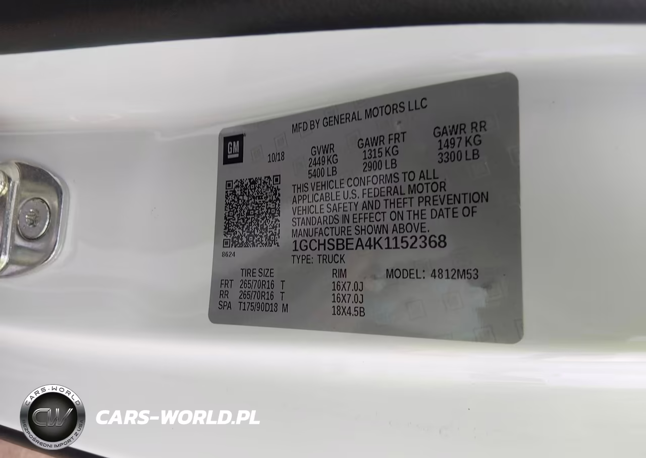 2019 Chevrolet Colorado Wt VIN:1GCHSBEA4K1152368 - 9